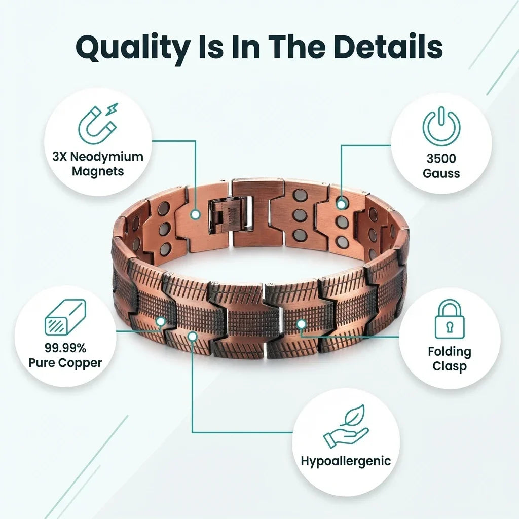 MagnetPure Triple Power Copper Magnetic Bracelet for Men