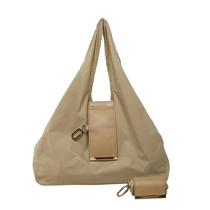 Women's Foldable Keychain Roll-Up Nylon Tote Bag