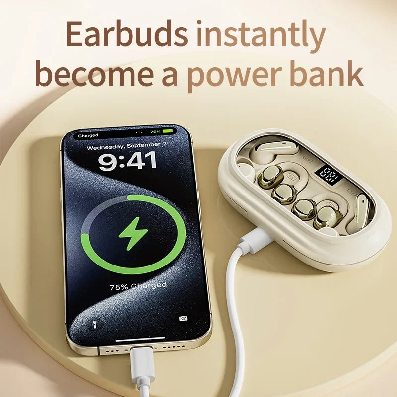 TWS Ear-Clip Headset with ANC, ENC & Flashlight