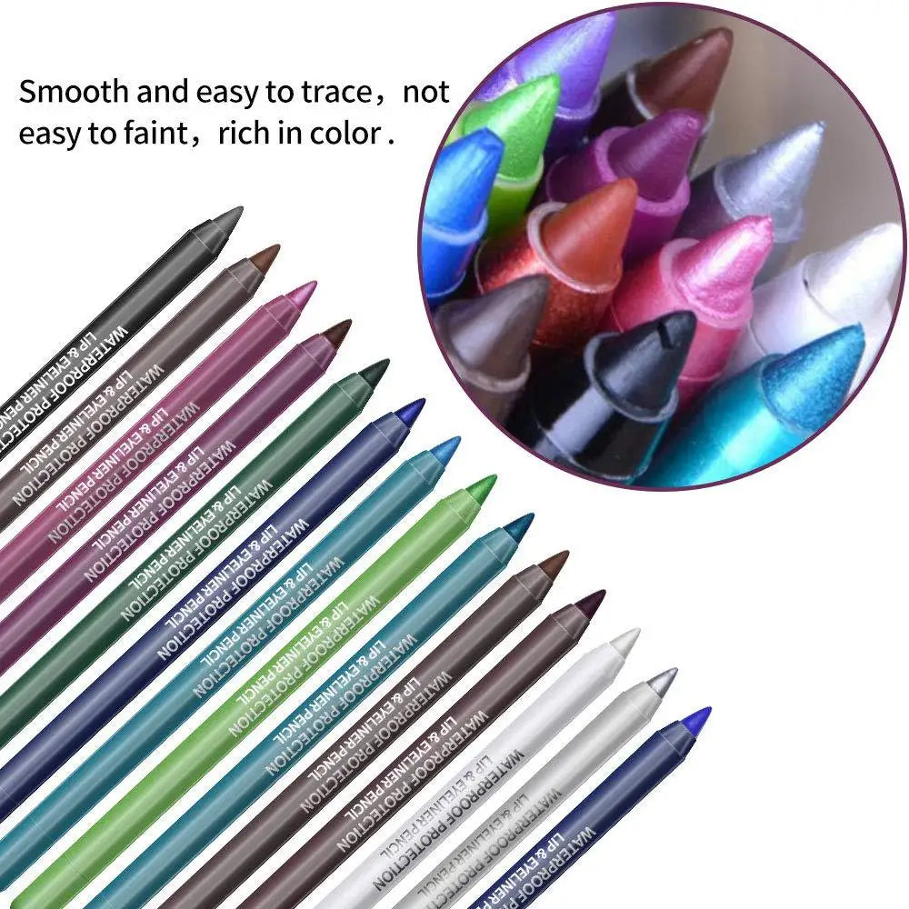 GlamLine™ (14 pcs) Gel Eyeliner Set ✨ — Waterproof, Bold & Shimmering